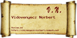 Vidovenyecz Norbert névjegykártya