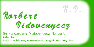 norbert vidovenyecz business card